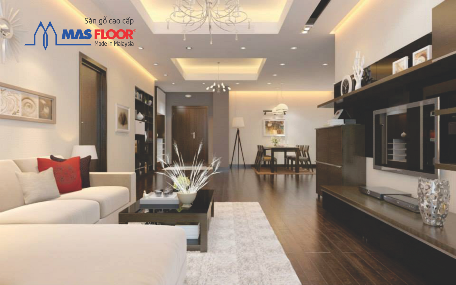 Sàn gỗ Masfloor chất lượng vượt trội, tính thẩm mỹ cao thích hợp cho thiết kế nhà đồ nội thất hiện đại