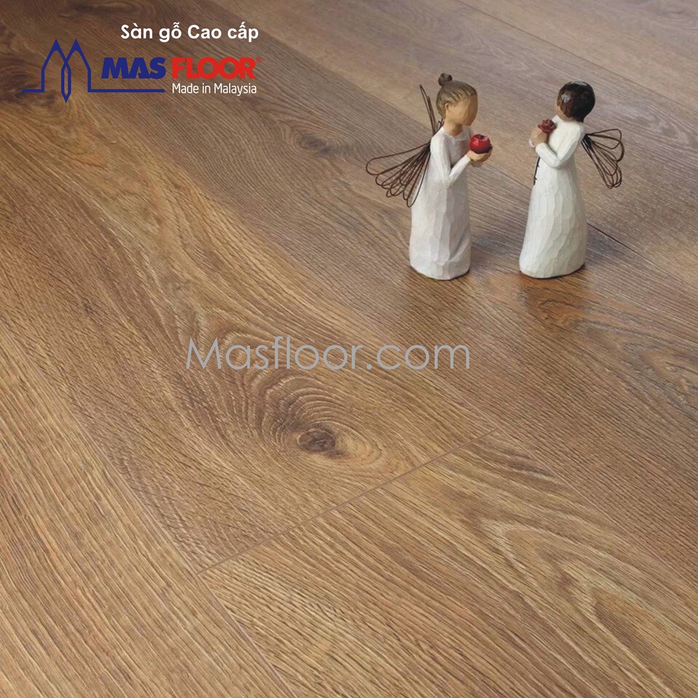 Sàn gỗ công nghiệp vân sần chống trơn trượt tốt, có tính thẩm mỹ lâu dài
