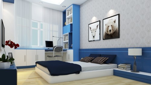 Phòng ngủ lát sàn gỗ cho không gian ấm cúng, gần gũi