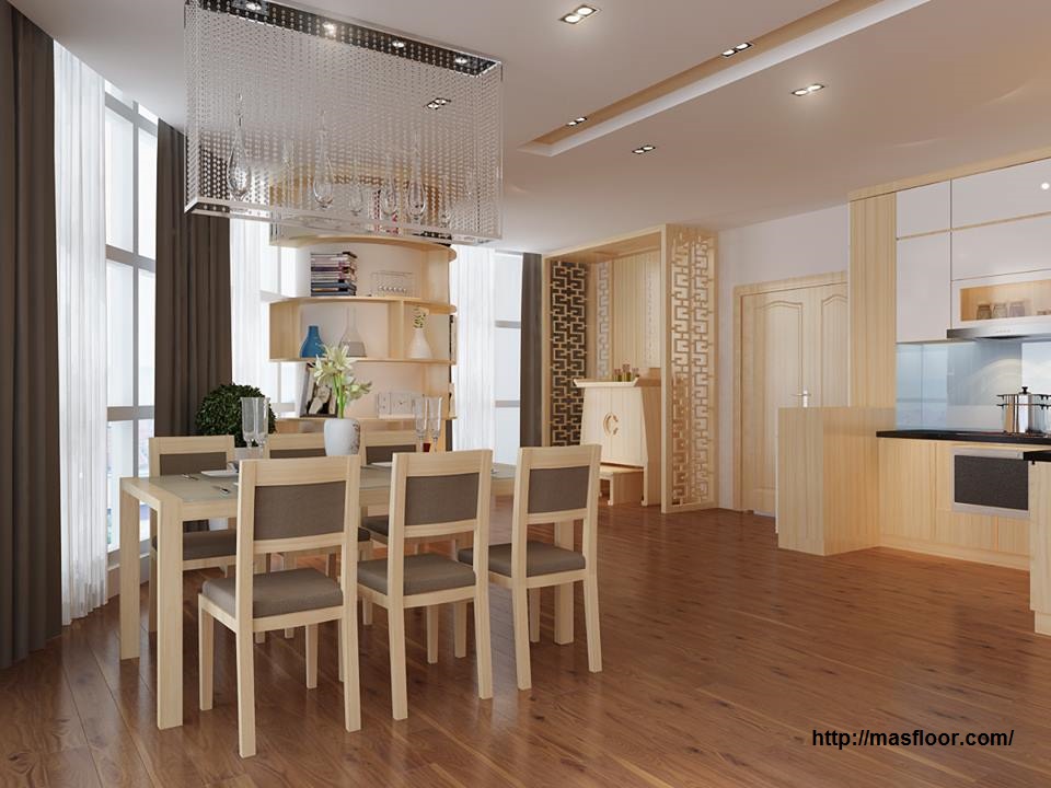 Bạn hoàn toàn có thể lát sàn gỗ cho tầng 1 của ngôi nhà để mang lại vẻ đẹp hoàn hảo cho toàn bộ không gian