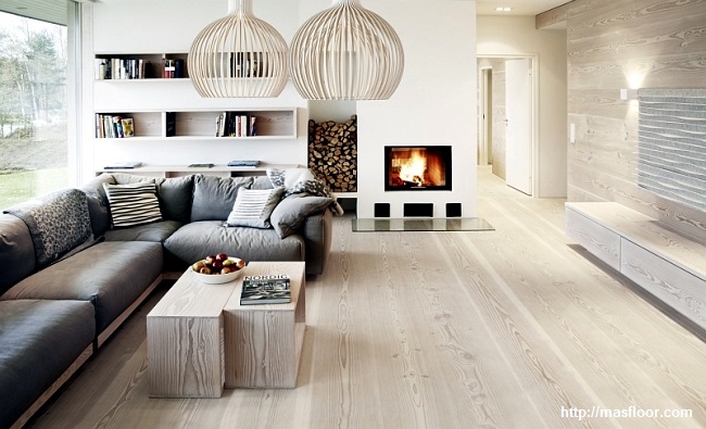 Sàn gỗ tone màu sáng mang đến cho không gian nhà vẻ đẹp tinh khiết, sang trọng