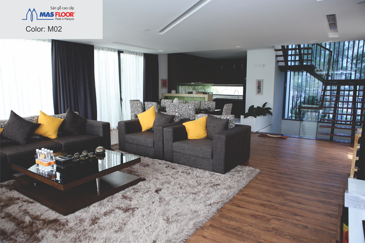 Sàn gỗ công nghiệp Masfloor thích hợp với nhiều không gian nội thất khác nhau